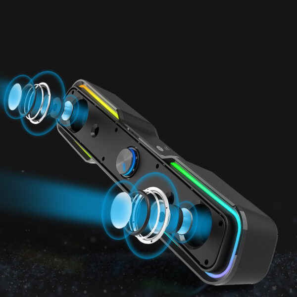 Multimedia Wired Rgb Luminous Subwoofer Computer Notebook Audio Box - Image 2